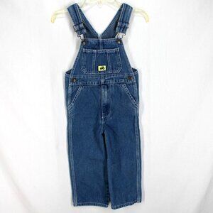 John Deere Bib Overalls Boys Size 4T Medium Wash Blue Jean Denim Farmer